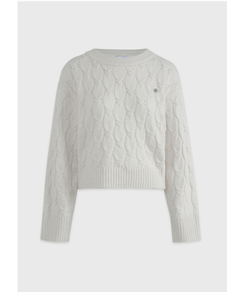 MICANE(ミケーネ)の「ジュニパーツイストウールニット(ニット/セーター・レディース・クリーム/チャコール・SMALL/MEDIUM/LARGE/X-LARGE)」の17枚目の写真