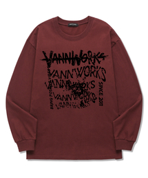 VANNWORKS（バンワークス）の「MESS LOGO ロングスリーブ (VLS0205) バーガンディ（Tシャツ/カットソー）」