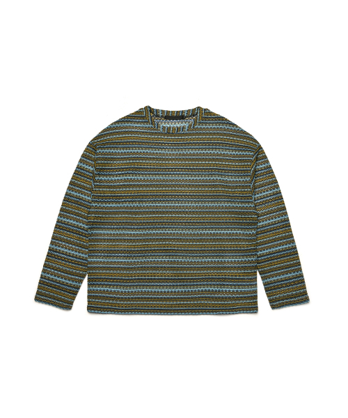 C WEAR BY THE GENIUS(シーウェアバイザジーニアス)の「シースルークラフトニットプルオーバーカーキ(ニット/セーター・メンズ・その他・size1/size3)」の6枚目の写真