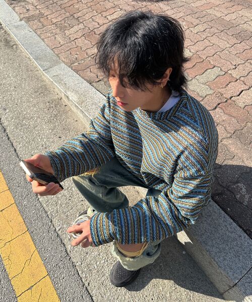 C WEAR BY THE GENIUS(シーウェアバイザジーニアス)の「シースルークラフトニットプルオーバーカーキ(ニット/セーター・メンズ・その他・size1/size3)」の13枚目の写真