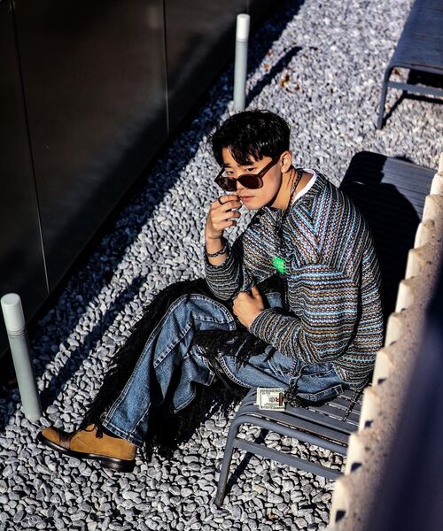 C WEAR BY THE GENIUS(シーウェアバイザジーニアス)の「シースルークラフトニットプルオーバーカーキ(ニット/セーター・メンズ・その他・size1/size3)」の18枚目の写真