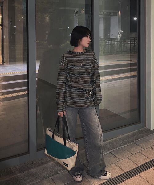 C WEAR BY THE GENIUS(シーウェアバイザジーニアス)の「シースルークラフトニットプルオーバーカーキ(ニット/セーター・メンズ・その他・size1/size3)」の19枚目の写真