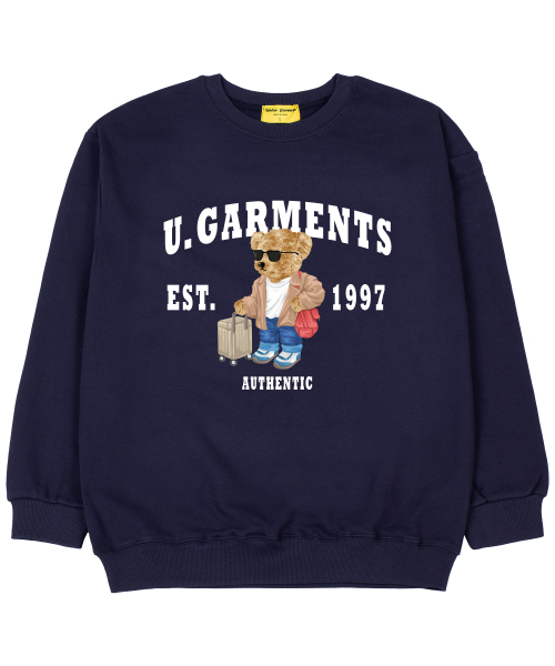 Union Garments(ユニオンガーメンツ)の「キャリアベア 裏毛 オーバーサイズ スウェットシャツ ネイビー(スウェット・レディース・その他・MEDIUM/LARGE/X-LARGE/XX-LARGE)」の1枚目の写真