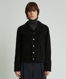 ANDROS（アンドロス）の「Suede Trucker Jacket (Black)（ライダースジャケット）」