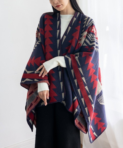 VitaFelice（ヴィータフェリーチェ）の「ブランケット風ポンチョ 大判