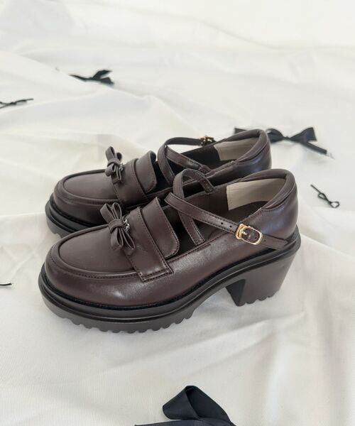 MAJESTIC LEGON（マジェスティックレゴン）の「取り外しリボンクロスローファー（ローファー・キッズ・ブラウン/ブラック・X-LARGE/LARGE/MEDIUM/SMALL）」の13枚目の写真