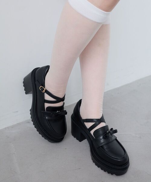 MAJESTIC LEGON（マジェスティックレゴン）の「取り外しリボンクロスローファー（ローファー・キッズ・ブラウン/ブラック・X-LARGE/LARGE/MEDIUM/SMALL）」の16枚目の写真