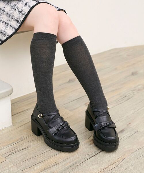 MAJESTIC LEGON（マジェスティックレゴン）の「取り外しリボンクロスローファー（ローファー・キッズ・ブラウン/ブラック・X-LARGE/LARGE/MEDIUM/SMALL）」の18枚目の写真