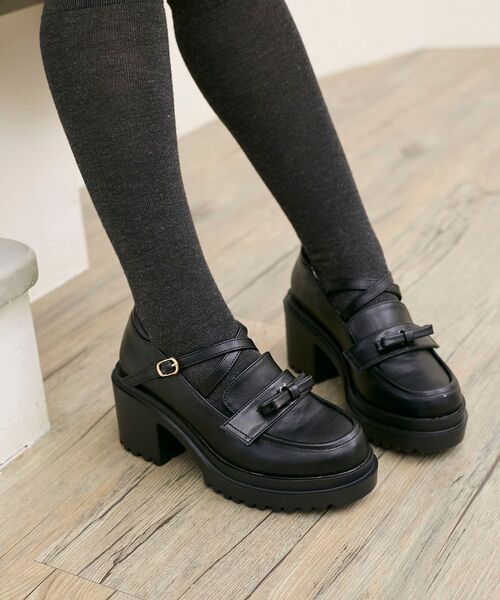 MAJESTIC LEGON（マジェスティックレゴン）の「取り外しリボンクロスローファー（ローファー・キッズ・ブラウン/ブラック・X-LARGE/LARGE/MEDIUM/SMALL）」の19枚目の写真