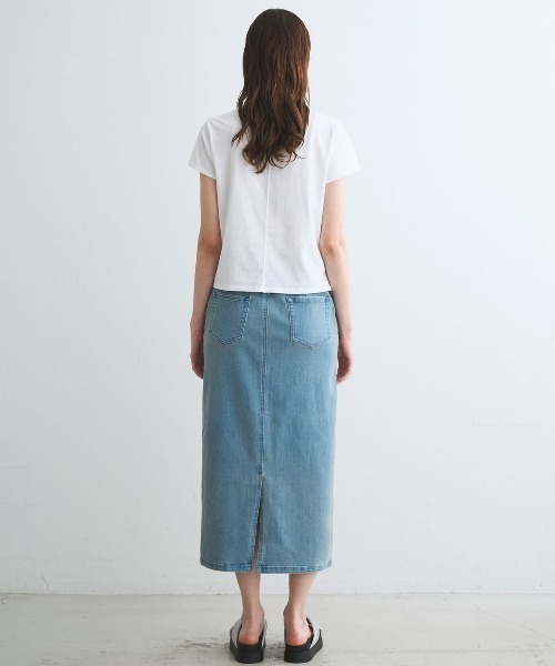 three dots（スリードッツ）の「デニム ペンシルスカート（デニムスカート・レディース・ブルー/ブルー系その他・MEDIUM/SMALL）」の7枚目の写真