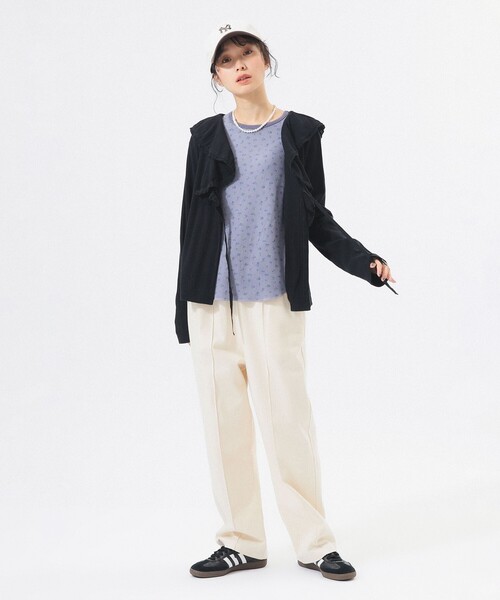 BEAMS BOY（ビームスボーイ）の「【4/2値下げ】ラッフル カーディガン（カーディガン/ボレロ・レディース・ブラック/アイボリー・2/1）」の7枚目の写真