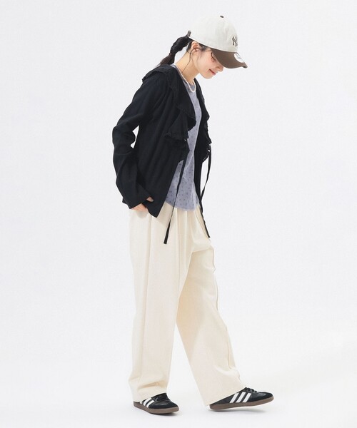 BEAMS BOY（ビームスボーイ）の「【4/2値下げ】ラッフル カーディガン（カーディガン/ボレロ・レディース・ブラック/アイボリー・2/1）」の9枚目の写真