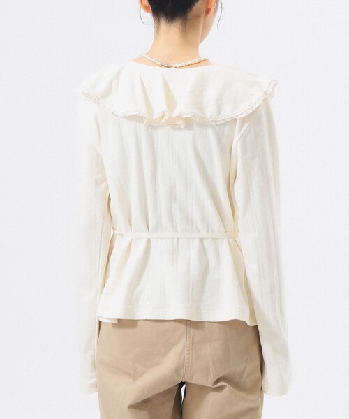 BEAMS BOY（ビームスボーイ）の「【4/2値下げ】ラッフル カーディガン（カーディガン/ボレロ・レディース・ブラック/アイボリー・2/1）」の13枚目の写真