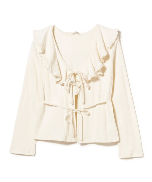 BEAMS BOY（ビームスボーイ）の「【4/2値下げ】ラッフル カーディガン（カーディガン/ボレロ・レディース・ブラック/アイボリー・2/1）」の20枚目の写真