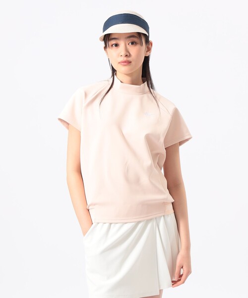 ORANGE LABEL / 裾リブ ロゴモックネックシャツ（接触冷感・UVカット
