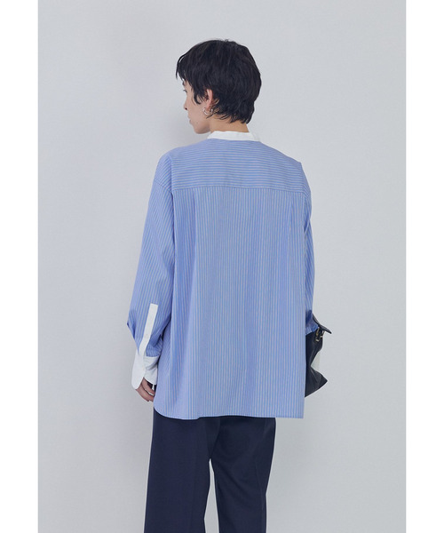 1er Arrondissement(プルミエアロンディスモン)の「フリルブザムシャツ(シャツ/ブラウス・レディース・オフホワイト/ストライプ・38/36)」の4枚目の写真