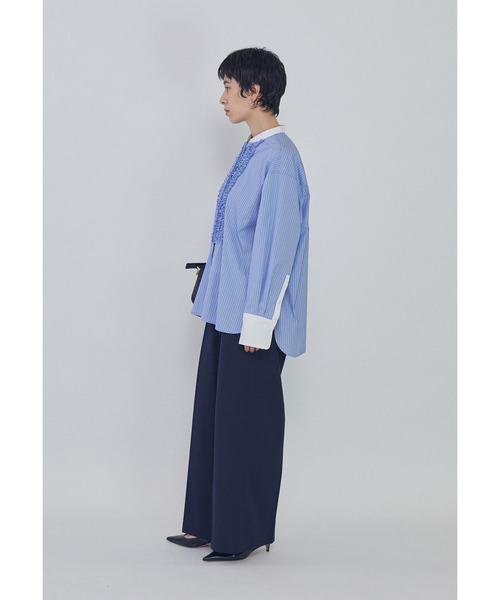 1er Arrondissement(プルミエアロンディスモン)の「フリルブザムシャツ(シャツ/ブラウス・レディース・オフホワイト/ストライプ・38/36)」の7枚目の写真