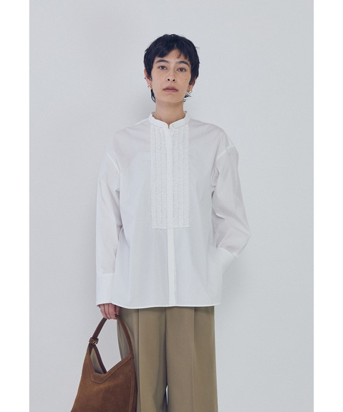 1er Arrondissement(プルミエアロンディスモン)の「フリルブザムシャツ(シャツ/ブラウス・レディース・オフホワイト/ストライプ・38/36)」の9枚目の写真