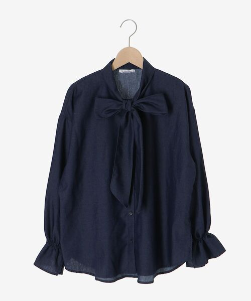 le.coeur blanc（ルクールブラン）の「デニムボウタイブラウス（シャツ/ブラウス・レディース・ブルー/サックスブルー・38）」の3枚目の写真