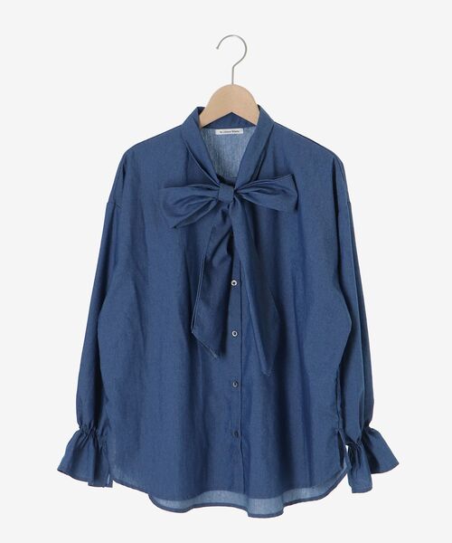 le.coeur blanc（ルクールブラン）の「デニムボウタイブラウス（シャツ/ブラウス・レディース・ブルー/サックスブルー・38）」の9枚目の写真
