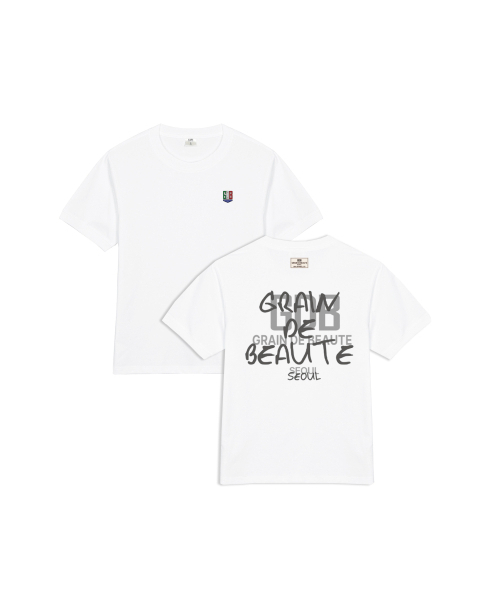 GRAIN DE BEAUTE（グランデボーテ）の「BACK LOGO GDB T-SHIRT 02 [WHITE]（Tシャツ/カットソー・レディース・ホワイト・S/M/L/XL）」の2枚目の写真