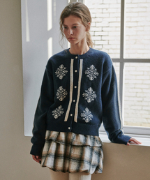 Snow flower cardigan NAVY