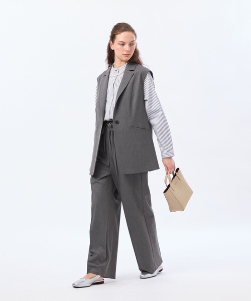 MACKINTOSH PHILOSOPHY（ﾏｯｷﾝﾄｯｼｭ ﾌｨﾛｿﾌｨｰ）の「ウールツイルジレジャケット（ベスト・レディース・ダークネイビー/グレー系その他2/ブラウン系その他・38/36）」の5枚目の写真