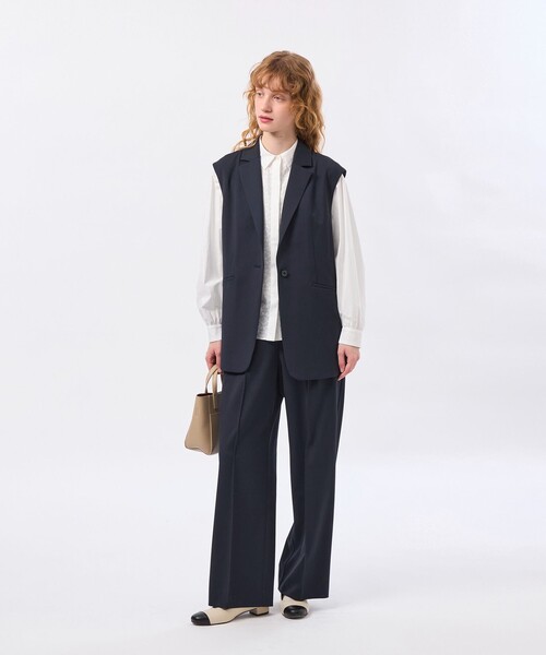 MACKINTOSH PHILOSOPHY（ﾏｯｷﾝﾄｯｼｭ ﾌｨﾛｿﾌｨｰ）の「ウールツイルジレジャケット（ベスト・レディース・ダークネイビー/グレー系その他2/ブラウン系その他・38/36）」の6枚目の写真
