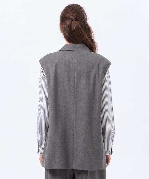 MACKINTOSH PHILOSOPHY（ﾏｯｷﾝﾄｯｼｭ ﾌｨﾛｿﾌｨｰ）の「ウールツイルジレジャケット（ベスト・レディース・ダークネイビー/グレー系その他2/ブラウン系その他・38/36）」の10枚目の写真