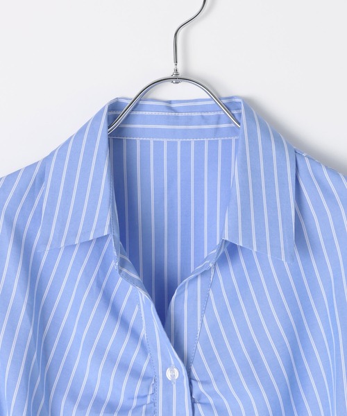 3.3 Field Trip （3.3フィールドトリップ）の「3.3 Field Trip／フロントギャザーコンパクトシャツ（シャツ/ブラウス・レディース・サックスブルー/ブラック・FREE）」の12枚目の写真