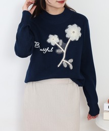 Chiaro（キアロ）の「Chiaro コード刺繍フラワーニット（ニット/セーター）」