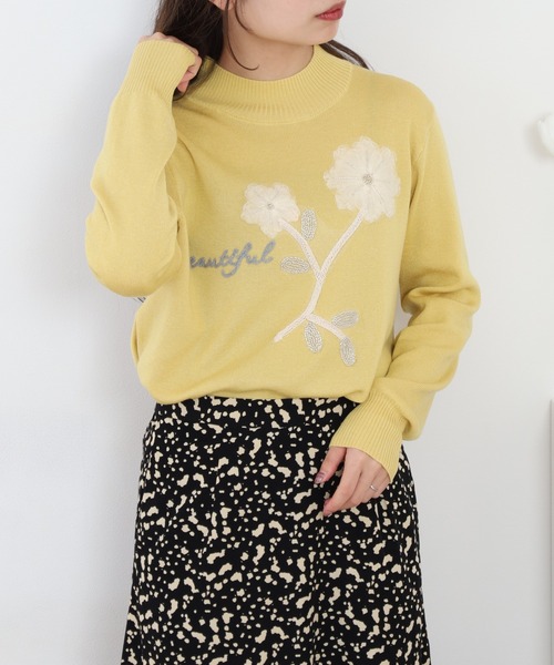 セール】Chiaro コード刺繍フラワーニット（ニット/セーター）｜Chiaro