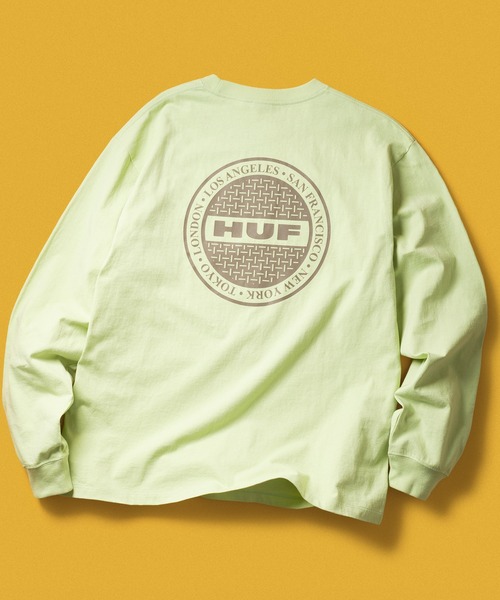 HUF(ハフ)の「MANHOLE LS TEE(Tシャツ/カットソー・メンズ・ライトグリーン/ブラック/ホワイト×グリーン・XXL/XL/L/M/S)」の3枚目の写真