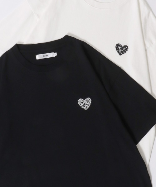 SITRY(シトリー)の「SITRY Heart Embroidery T-Shirt/別注 オーバーサイズ ハートロゴ ワンポイントラメ刺繍 半袖Tシャツ レディース メンズ(Tシャツ/カットソー・レディース・ホワイト/ブラック/ブラック系その他4/ブラック系その他5/ブラック系その他2/ブラック系その他3/ホワイト系その他4/ホワイト系その他5/ホワイト系その他2/ホワイト系その他3/ホワイト系その他/ブラック系その他・M/L/XL)」の8枚目の写真
