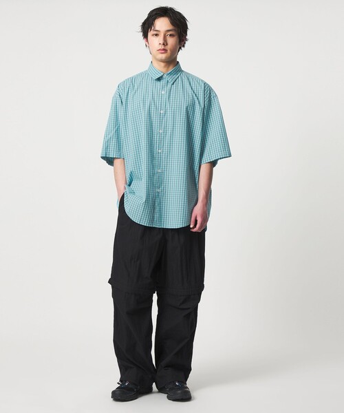 CITEN(シテン)の「<CITEN>スタンダードハーフスリーブシャツギンガムチェック(シャツ/ブラウス・メンズ・ライトブルー/ベージュ・L/M/S)」の16枚目の写真