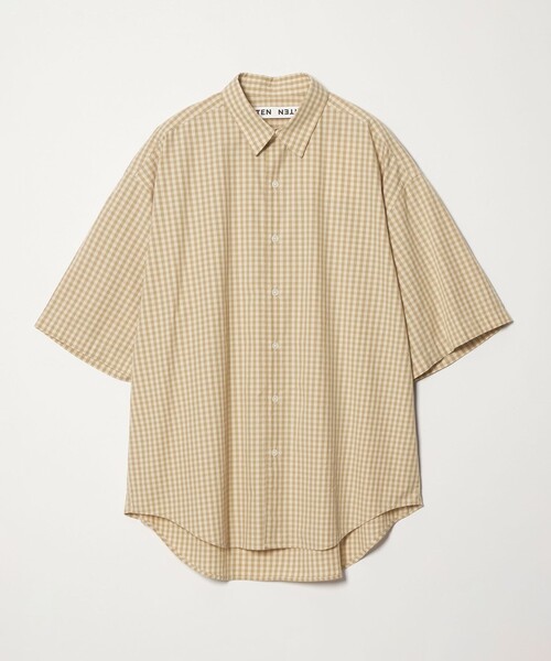 CITEN(シテン)の「<CITEN>スタンダードハーフスリーブシャツギンガムチェック(シャツ/ブラウス・メンズ・ライトブルー/ベージュ・L/M/S)」の7枚目の写真
