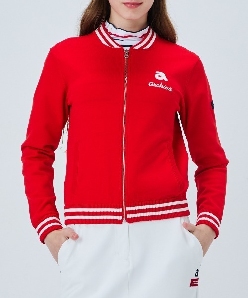 archivio(アルチビオ)の「<LADIES>バック刺繍ニットブルゾン(ブルゾン・レディース・ネイビー/ホワイト/レッド/ライトブルー・M/S)」の4枚目の写真