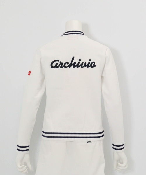 archivio(アルチビオ)の「<LADIES>バック刺繍ニットブルゾン(ブルゾン・レディース・ネイビー/ホワイト/レッド/ライトブルー・M/S)」の1枚目の写真