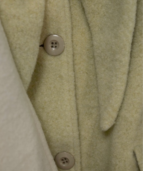 lawgy（ラウジー）の「muffler set sleeve cut coat / マフラーセットスリーブカットコート（ノーカラーコート・レディース・グレー/グリーン系その他/ホワイト・FREE）」の9枚目の写真