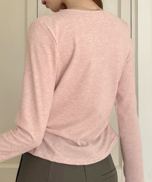 Ada.(エイダ)の「レイヤード風 リボンモチーフ ショート カーディガン(カーディガン/ボレロ・レディース・ライトブルー/ホワイト/ピンク・FREE)」の14枚目の写真