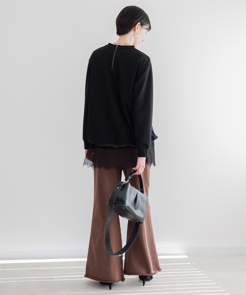 Paradise Picnic（パラダイスピクニック）の「33℃ 額縁刺繍パッチロゴポンチプルオーバー（スウェット・レディース・ブラック/ホワイト/ピンク・FREE）」の8枚目の写真