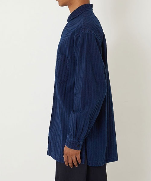 BLUE BLUE JAPAN（ブルーブルージャパン）の「ブークレストライプ ロングスリーブシャツ（シャツ/ブラウス・メンズ・インディゴブルー・S/M/L/XL）」の3枚目の写真