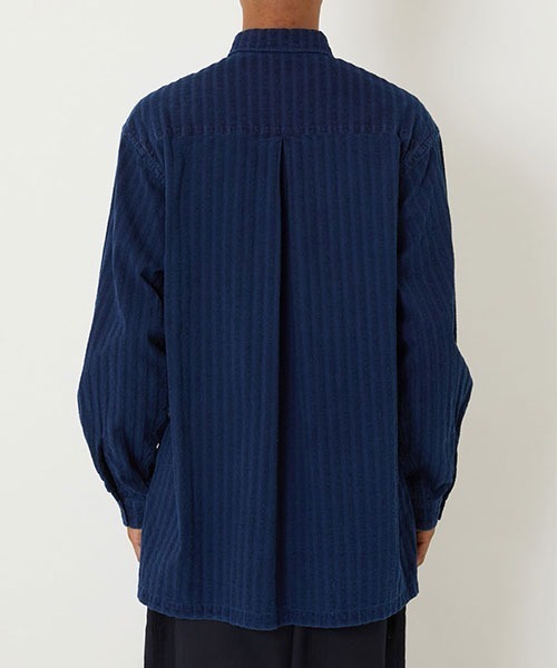 BLUE BLUE JAPAN（ブルーブルージャパン）の「ブークレストライプ ロングスリーブシャツ（シャツ/ブラウス・メンズ・インディゴブルー・S/M/L/XL）」の4枚目の写真