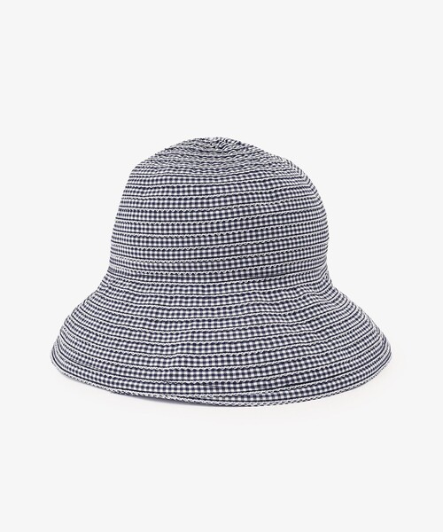 Afternoon Tea（アフタヌーンティー）の「ギンガムチェックグログランツバ広UVハット（ハット・レディース・ブルー・ONE SIZE）」の10枚目の写真