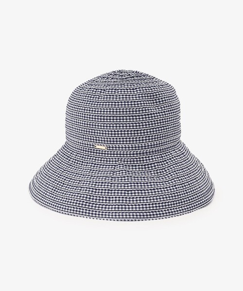 Afternoon Tea（アフタヌーンティー）の「ギンガムチェックグログランツバ広UVハット（ハット・レディース・ブルー・ONE SIZE）」の2枚目の写真