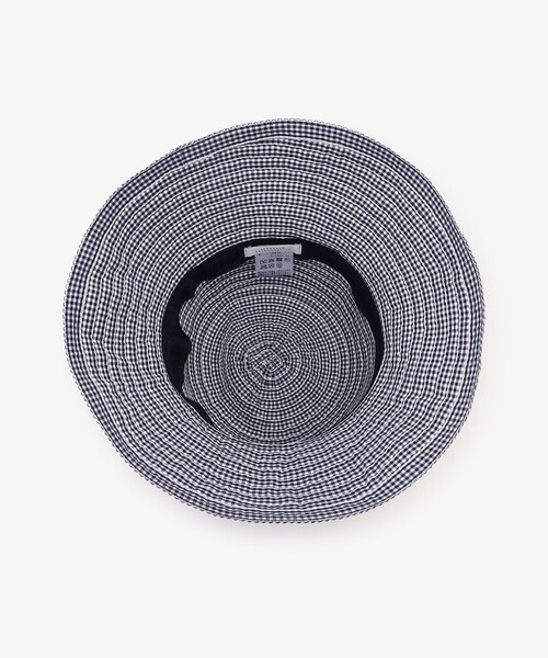 Afternoon Tea（アフタヌーンティー）の「ギンガムチェックグログランツバ広UVハット（ハット・レディース・ブルー・ONE SIZE）」の4枚目の写真