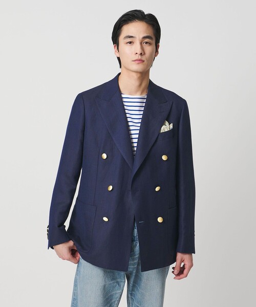 UNITED ARROWS(ユナイテッドアローズ)の「Vitale Barberis Canonico ウールリネン カルゼ ダブル 6ボタン ブレザー(テーラードジャケット・メンズ・ネイビー・46/48/50)」の15枚目の写真