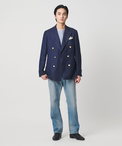 UNITED ARROWS(ユナイテッドアローズ)の「Vitale Barberis Canonico ウールリネン カルゼ ダブル 6ボタン ブレザー(テーラードジャケット・メンズ・ネイビー・46/48/50)」の16枚目の写真