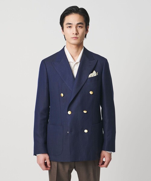 UNITED ARROWS(ユナイテッドアローズ)の「Vitale Barberis Canonico ウールリネン カルゼ ダブル 6ボタン ブレザー(テーラードジャケット・メンズ・ネイビー・46/48/50)」の17枚目の写真