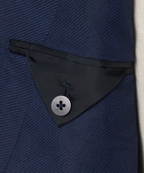 UNITED ARROWS(ユナイテッドアローズ)の「Vitale Barberis Canonico ウールリネン カルゼ ダブル 6ボタン ブレザー(テーラードジャケット・メンズ・ネイビー・46/48/50)」の9枚目の写真